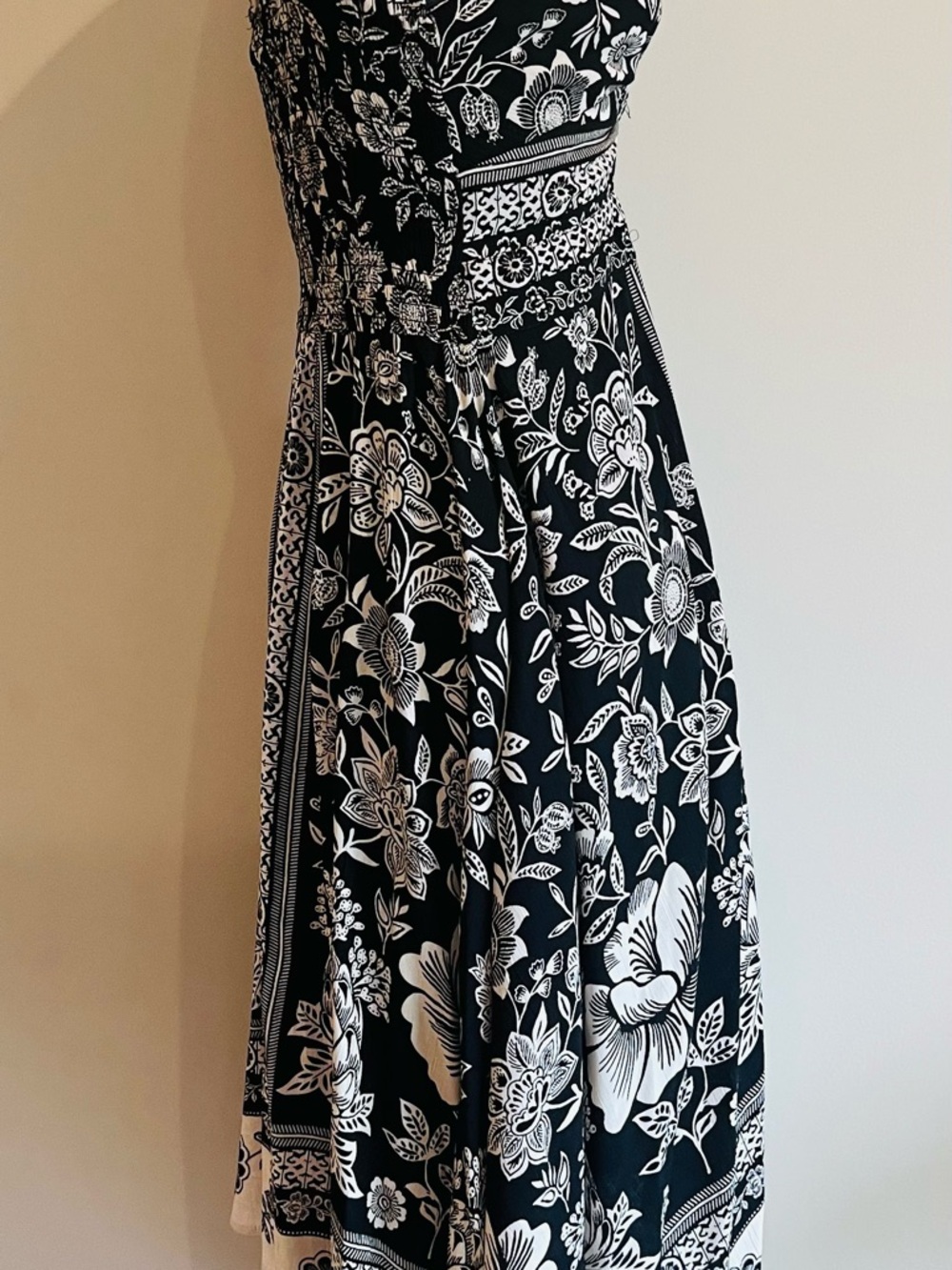 Angie Black and White Strapless High-Low Dress - Picture 3 of 5
